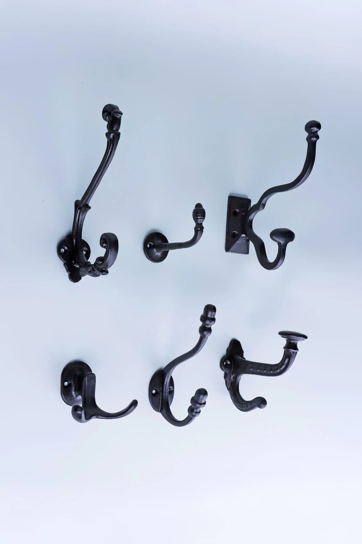 Heavy-Duty Traditional Black Cast Iron Coat Hooks — G Decor