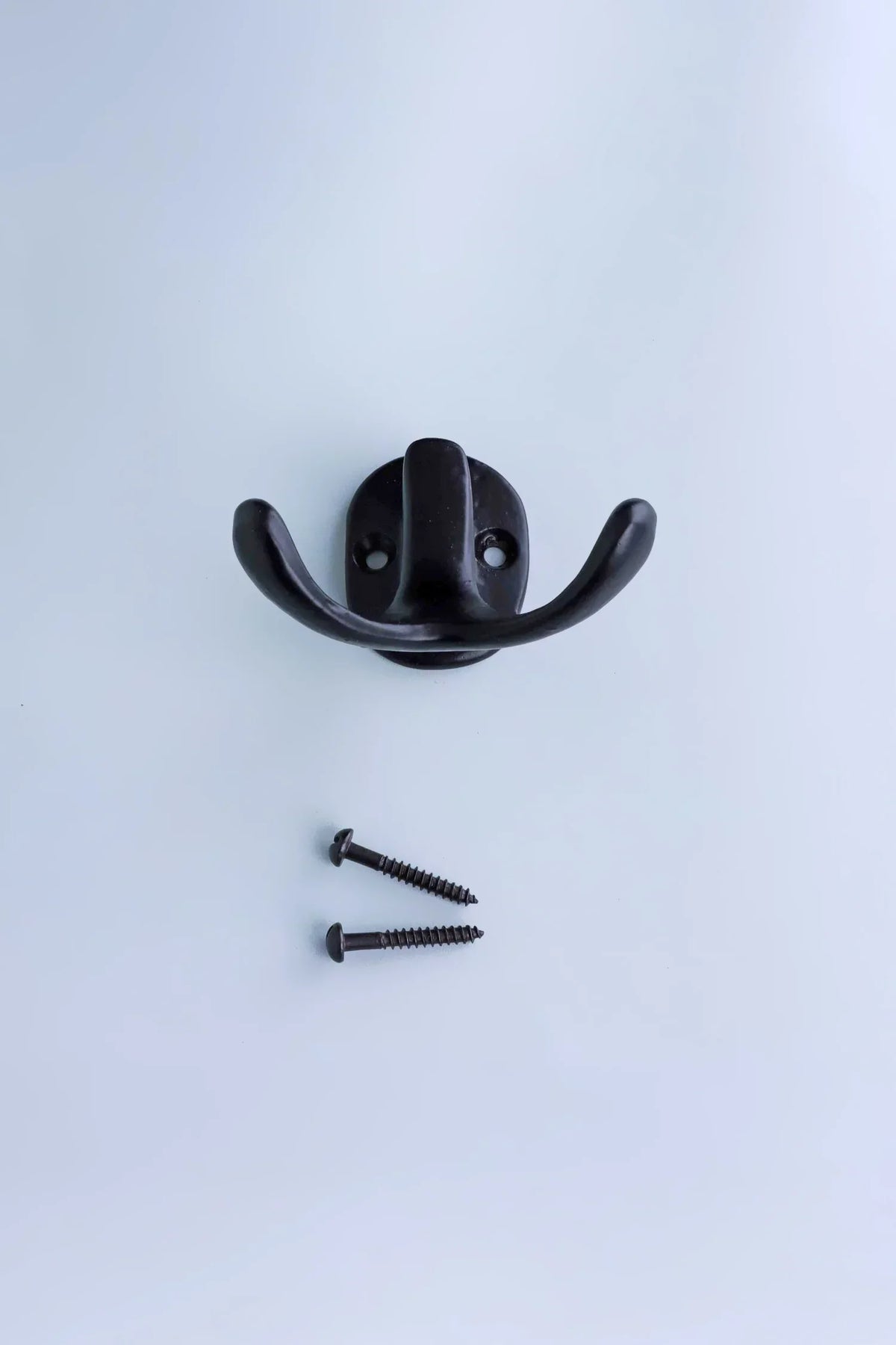 Heavy-Duty Traditional Black Cast Iron Coat Hooks — close-up view, G Decor