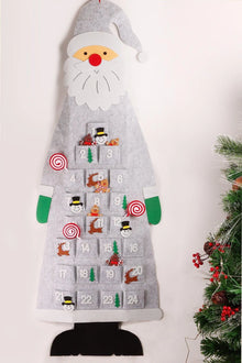 Jolly XL Wall Santa Felt Reusable Advent Calendar in Grey