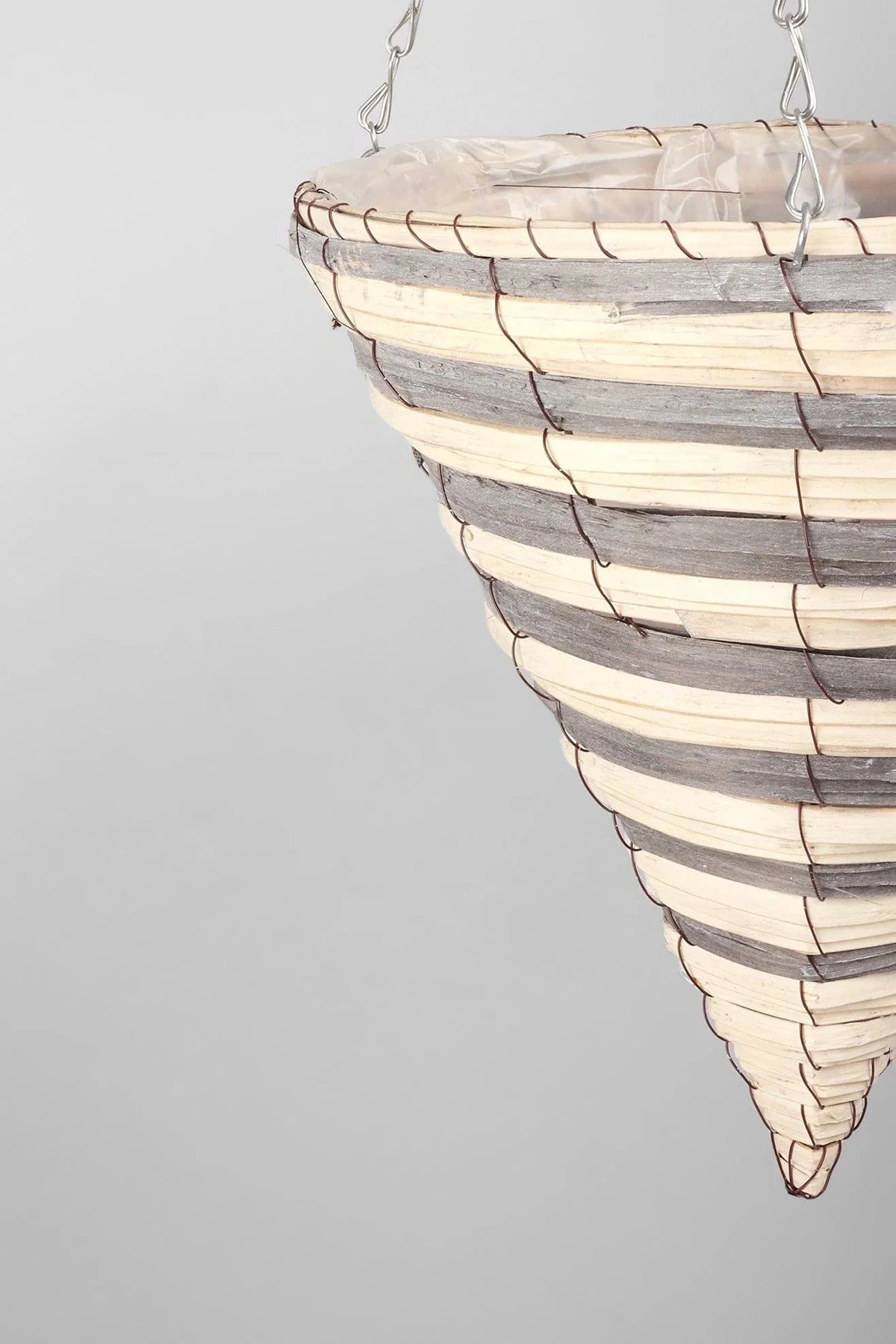 Large Handwoven Natural Fibre Hanging Cone Planter — lifestyle view, G Decor