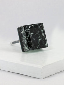 Maison Square Crystal Crackle Mirror Glass Cabinet Pull Knob