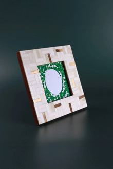 Milano Linea Bone Inlay Photo Frame in Cream and Gold
