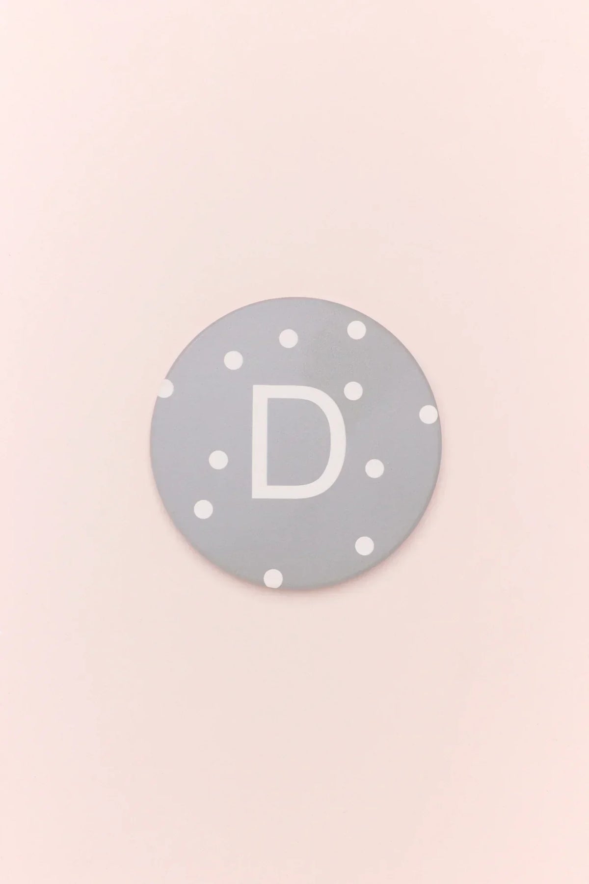 Personalised Pastel Polka Dot Monogram Ceramic Coaster with Cork Base — alternate view, G Decor