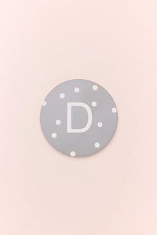 Personalised Pastel Polka Dot Monogram Ceramic Coaster with Cork Base