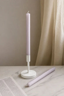 Velluto Rosato Extra Tall Pair of Ribbed Velvet Taper Candles