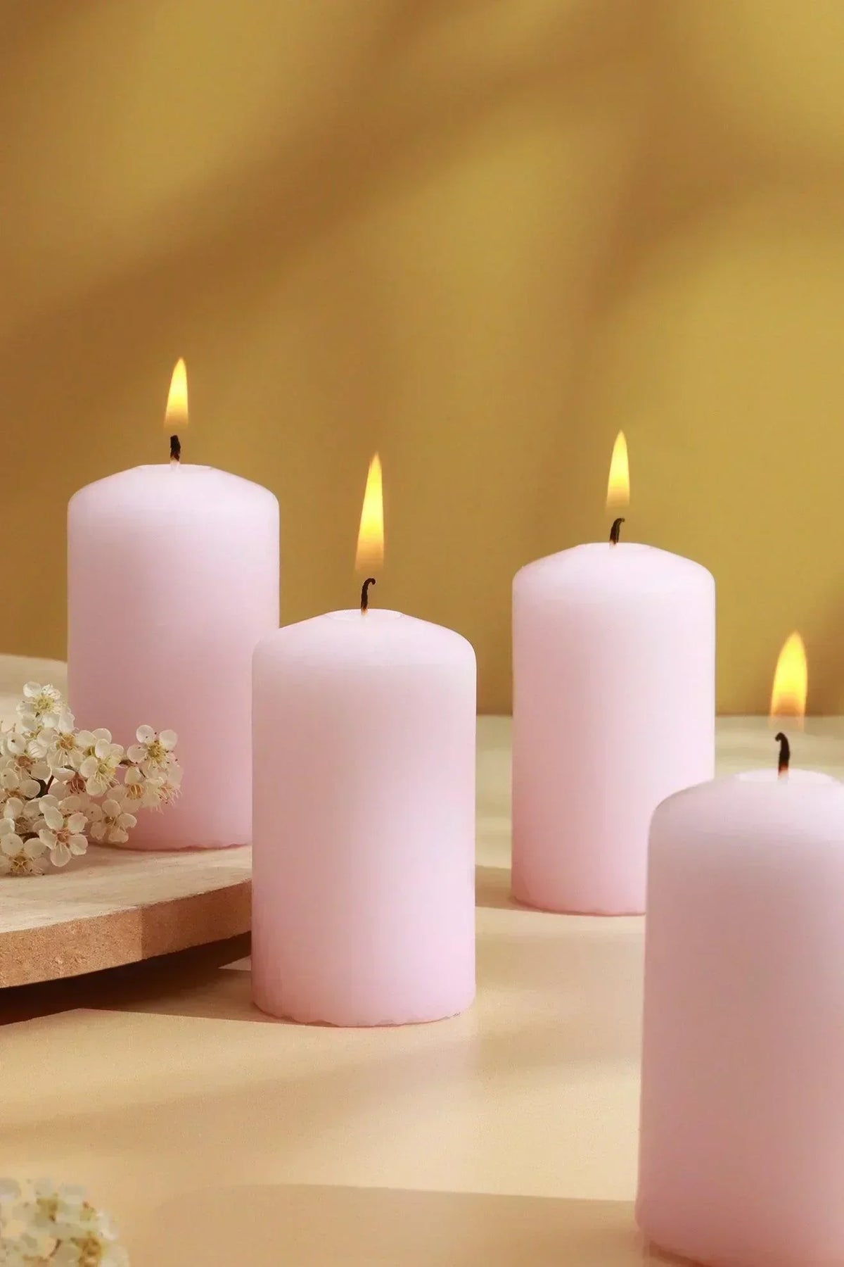 Set of 4 Bloom of Sakura Blush Pink Cherry Blossom Scented Candles — G Decor