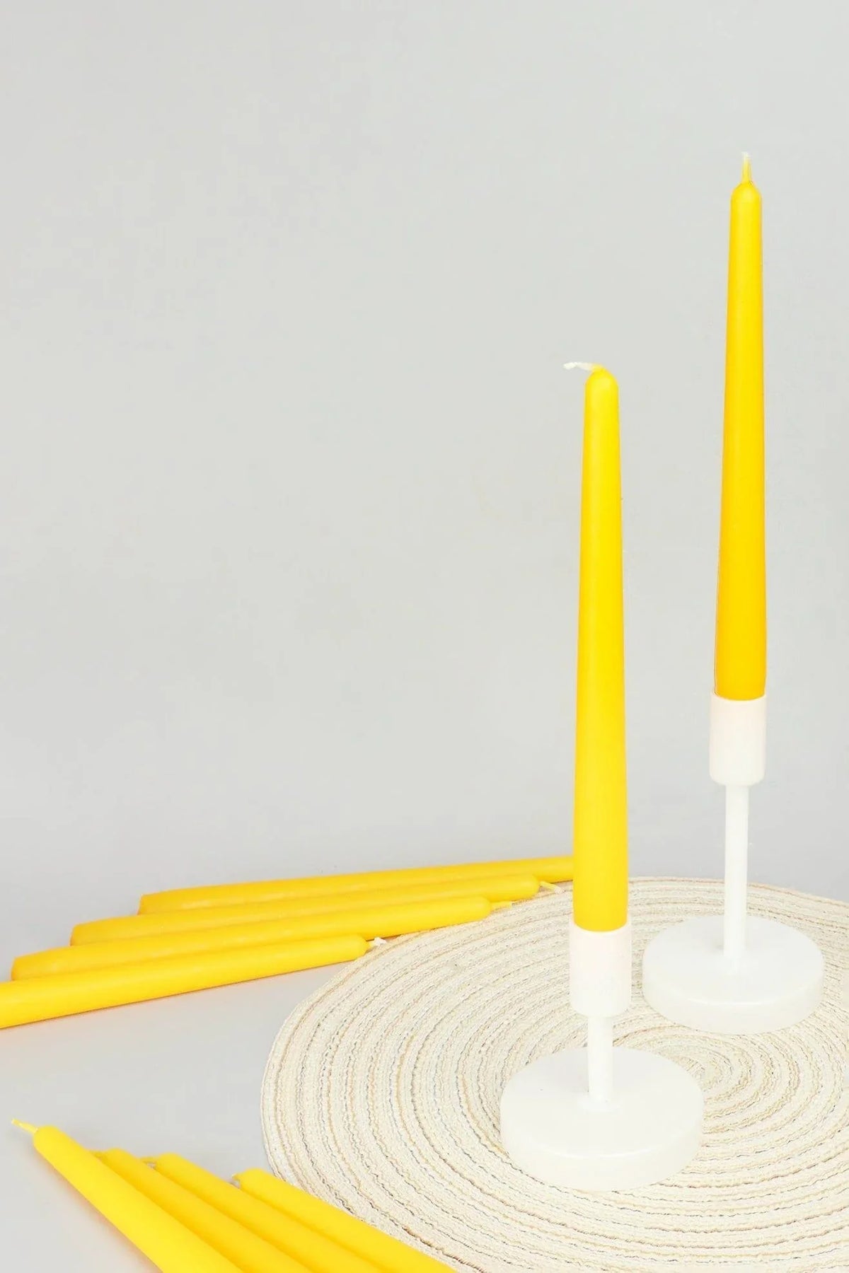 Pastelaria Sunny Yellow Tall Pastel Taper Candles — G Decor