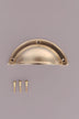 Half moon cup pull in polished brass