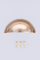 Stepped rim cup pull in polished brass