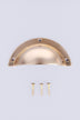 Stepped rim cup pull in polished brass