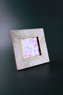 Profondo Crema Bone Inlay Photo Frame in Cream and Gold
