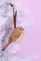 Hand-Painted Robin Christmas Tree Hanging Bird Ornament — alternate view, G Decor