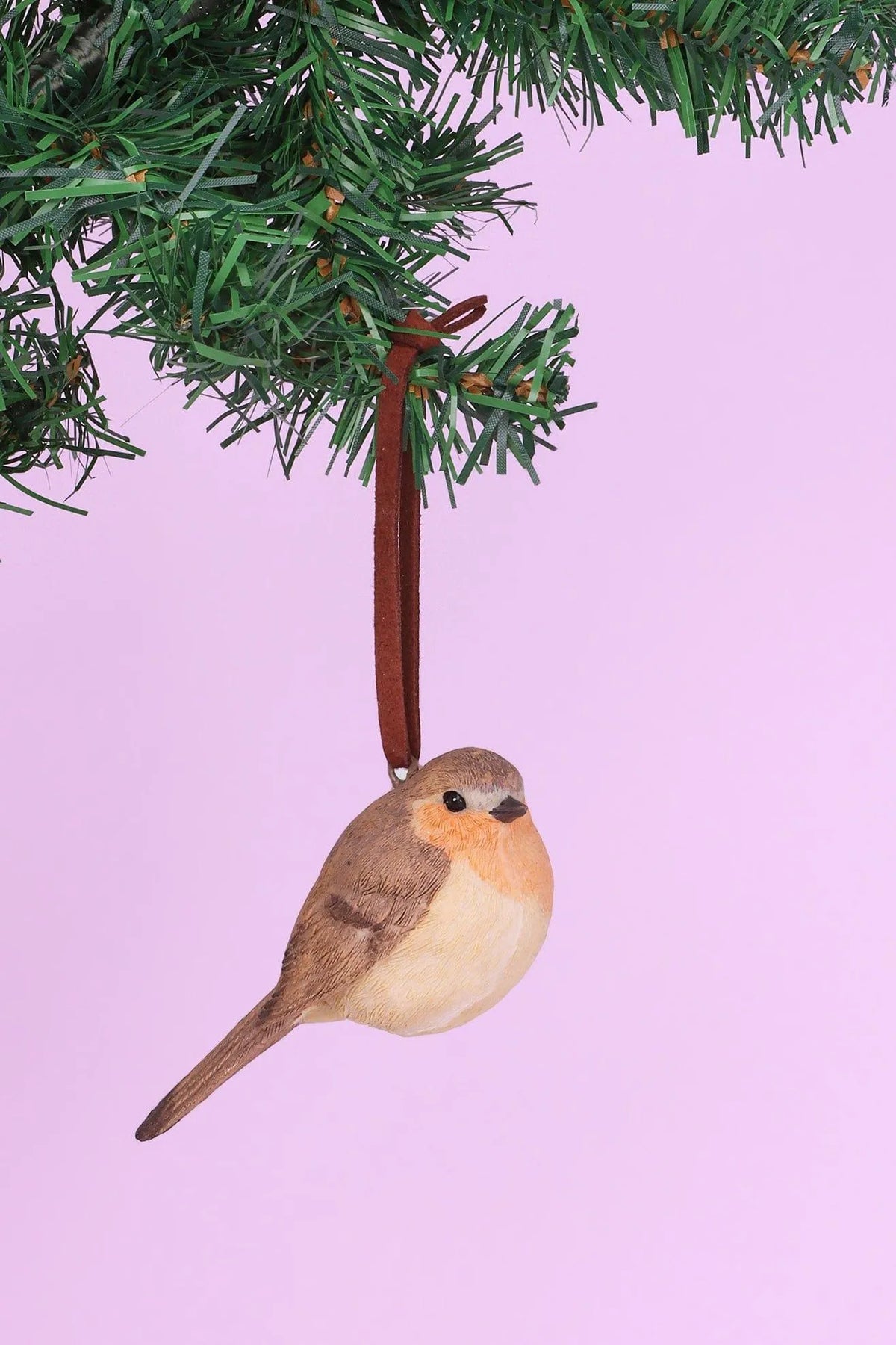 Hand-Painted Robin Christmas Tree Hanging Bird Ornament — G Decor