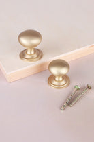 Bun cabinet knob in satin brass