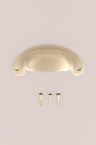Slim crescent cup pull in satin brass