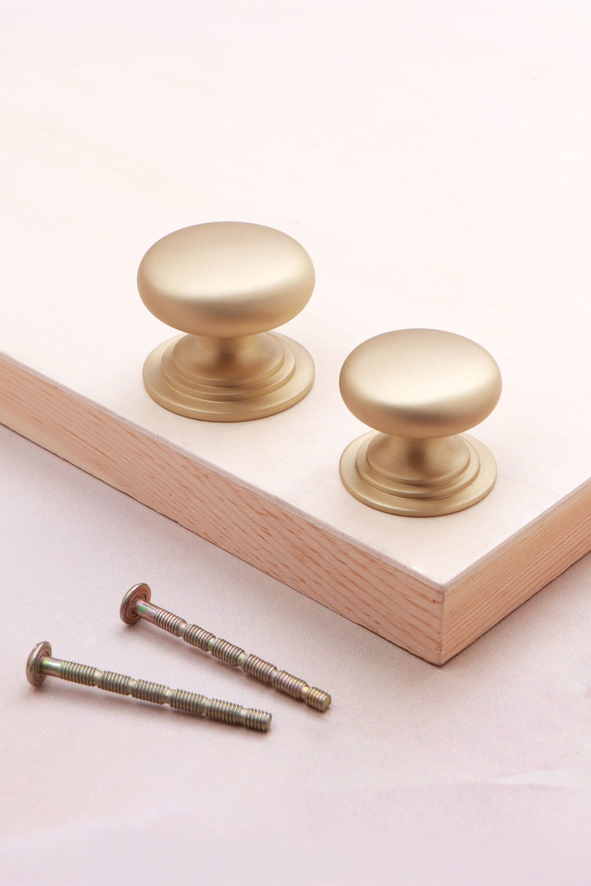 Victorian cabinet knob in satin brass