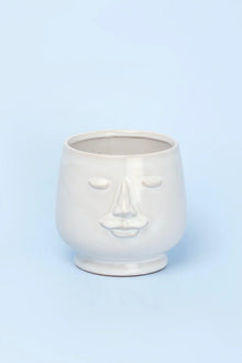 Sculptural Human Face Ceramic Planter and Vase