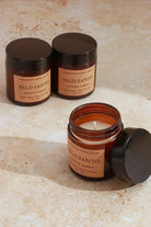 Serene Rituals Palo Santo Scented Candles Set of 3 in Amber Glass — G Decor