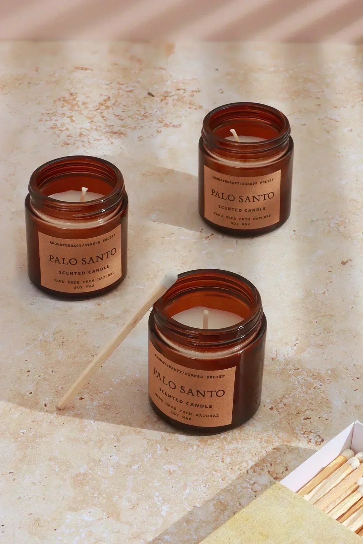 Serene Rituals Palo Santo Scented Candles Set of 3 — alternate view, G Decor
