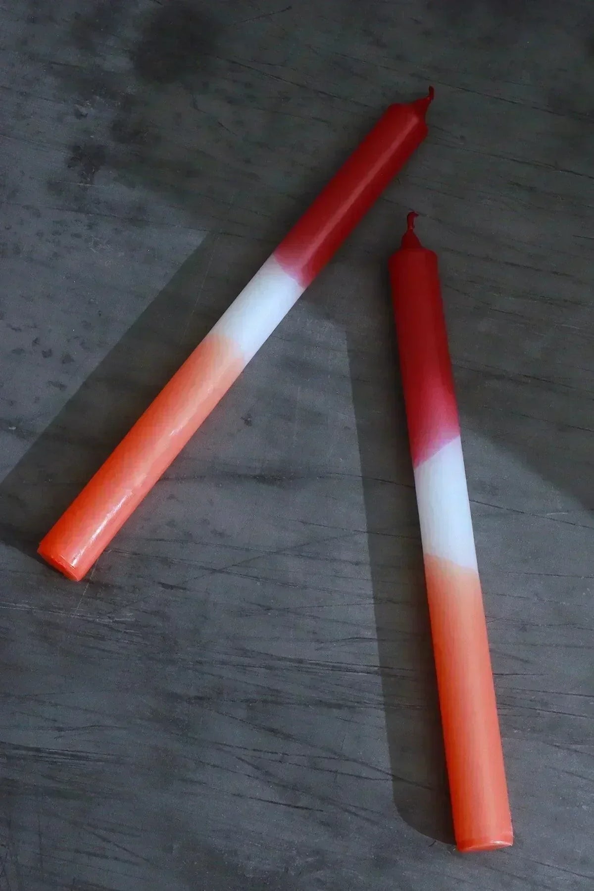 GlowTone Ruby Flame Ombre Taper Candles Pair — alternate view, G Decor