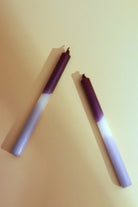 GlowTone Lavender Dusk Ombre Taper Candles Pair — alternate view, G Decor