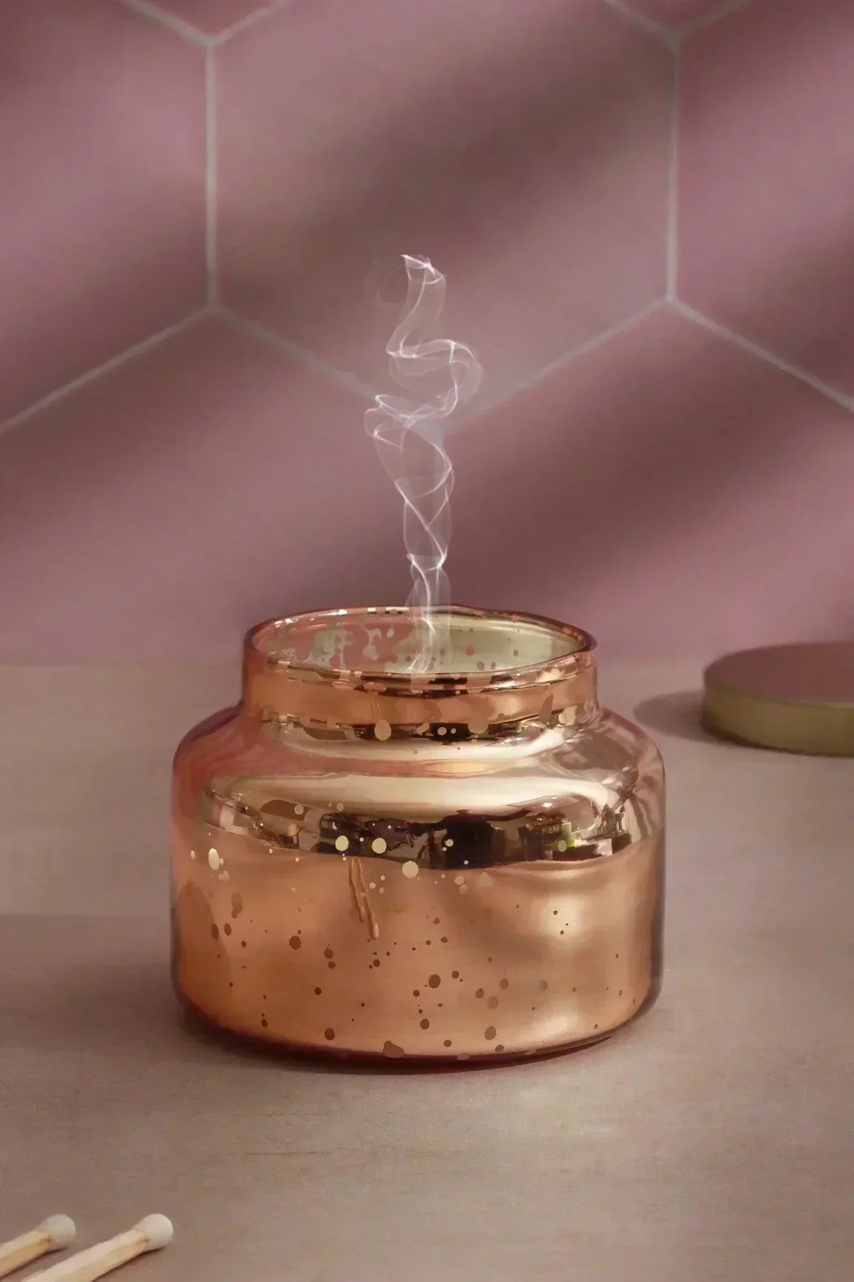 Aurielle Jasmine Soy Wax Jar Candles Set of 3 in Rose Gold — alternate view, G Decor