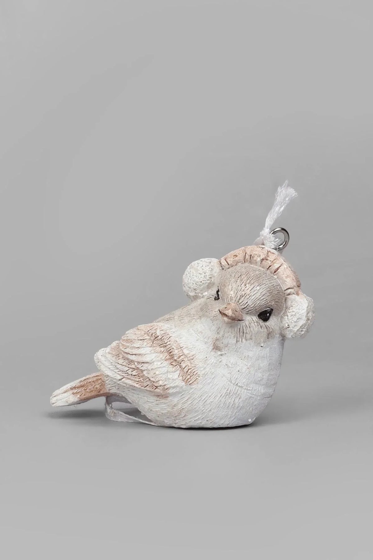 Set of 3 Winter Feathered Birds Christmas Decorations — close-up view, G Decor