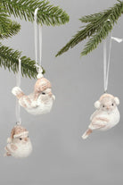Set of 3 Winter Feathered Birds Christmas Decorations — G Decor
