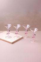 Flamingo Stem Pink Cocktail and Martini Glasses Set of 4 — G Decor