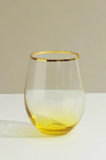 Radiance Ombre Gold-Rim Tumbler Glasses in Golden Sunrise Set of 4