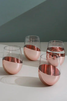 Sephora Two-Tone Rose Gold Tumbler Glasses Set of 4
