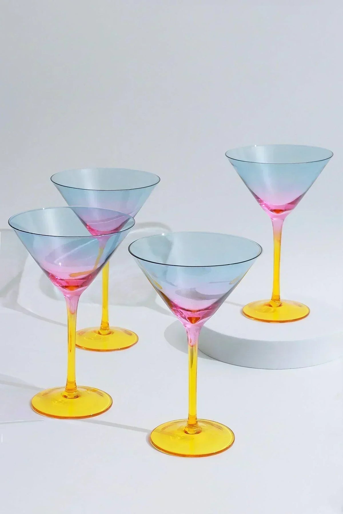 Sunset Rainbow Iridescent Martini Glasses Set of 4 — G Decor