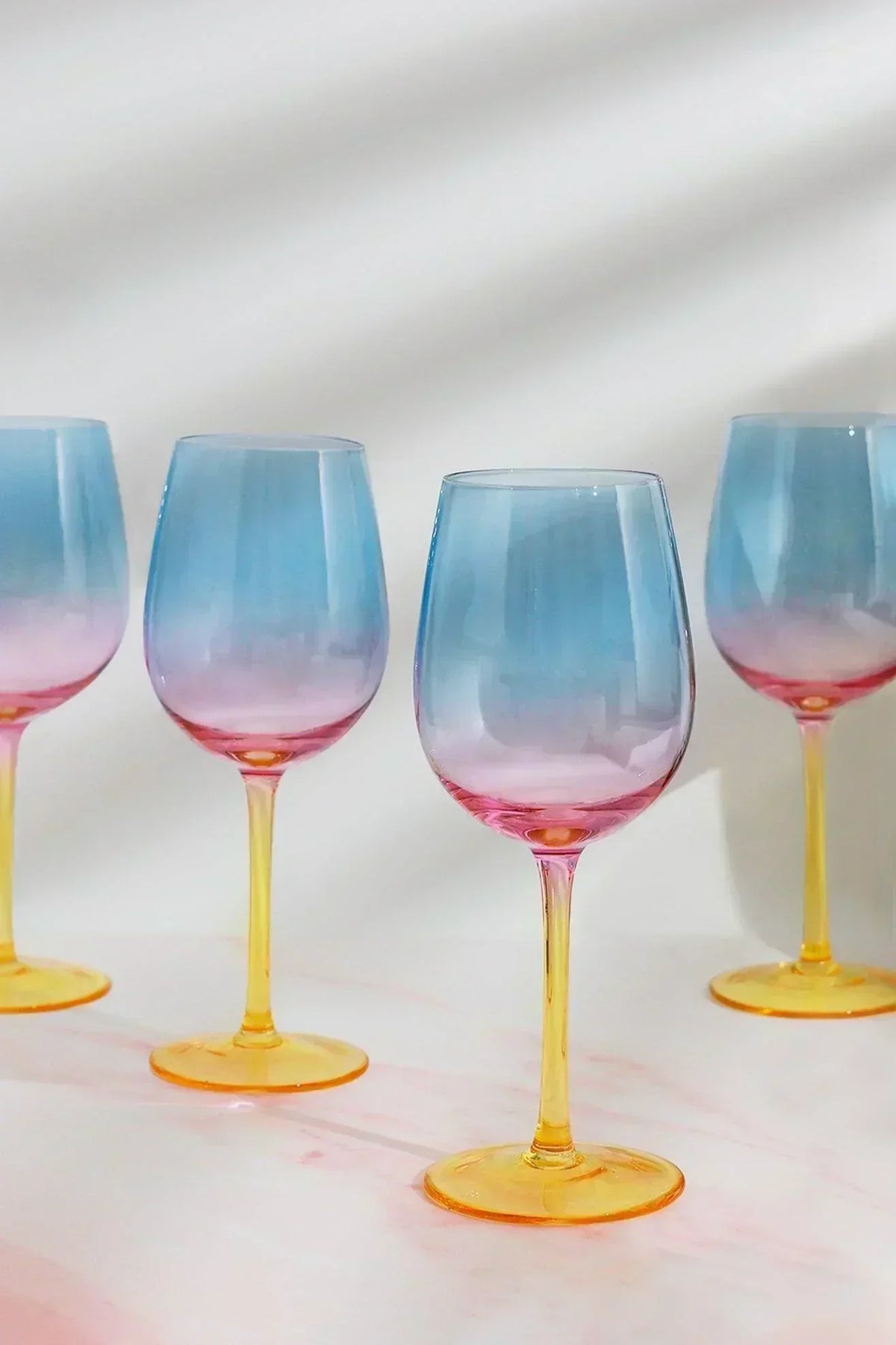 Sunset Rainbow Iridescent Wine Glasses Set of 4 — G Decor