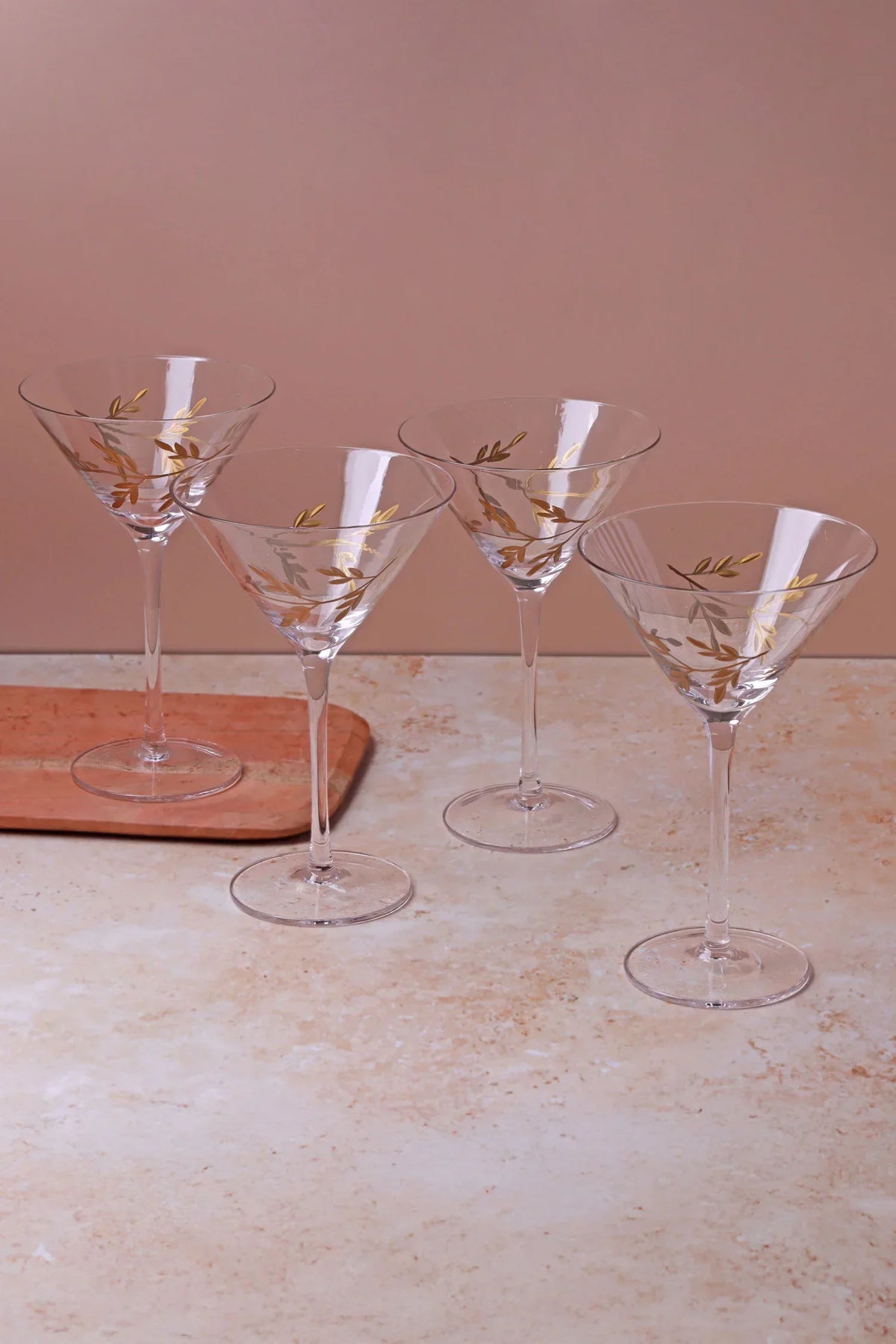 Wild Vine Hand-Painted Martini Glasses Set of 4 — G Decor
