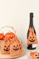 Set of 5 or 10 Jack-O-Lantern Halloween Hessian Gift Bags — G Decor