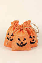Set of 5 or 10 Jack-O-Lantern Halloween Hessian Gift Bags — alternate view, G Decor