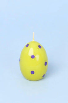 Green Easter Polka Egg Candles in Spring Meadow