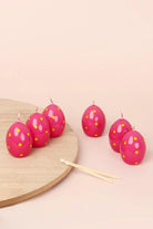 Pink Easter Polka Egg Candles in Blossom Patch — G Decor