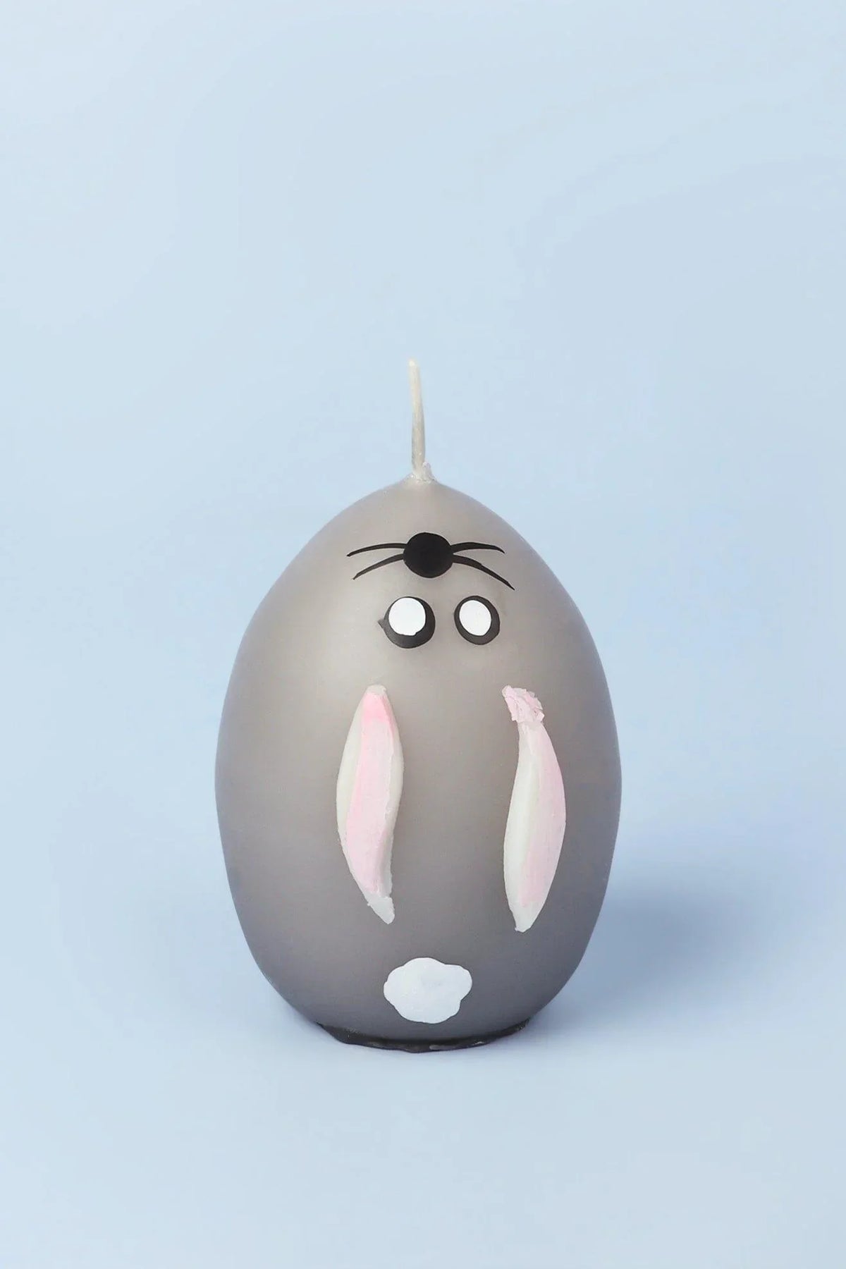 Little Flame Club Bunny Grey Hand-Painted Egg Candles — alternate view, G Decor