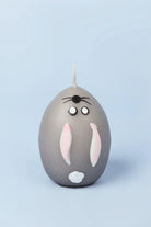 Little Flame Club Bunny Grey Hand-Painted Egg Candles — alternate view, G Decor