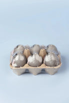 Little Flame Club Bunny Grey Hand-Painted Egg Candles — close-up view, G Decor