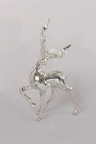 Silver mottled glass reindeer styled together — lifestyle view, G Decor
