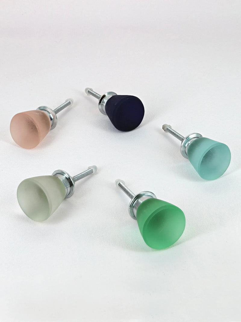 Sienna Frosted Fluted Matte Glass Cabinet Pull Knob