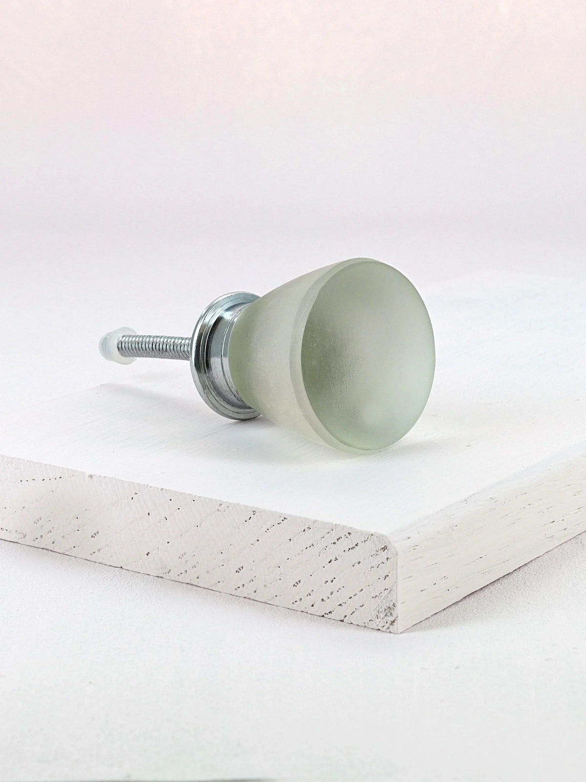 Sienna Frosted Fluted Matte Glass Cabinet Pull Knob — close-up view, G Decor