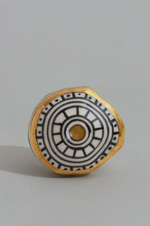 Sorrento Hand-Painted Designer Ceramic Cabinet Knob in Gold