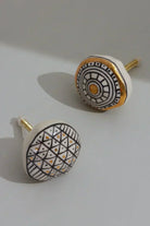 Sorrento Hand-Painted Designer Ceramic Cabinet Knob in Gold — G Decor