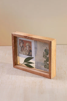 Taru Mango Wood Freestanding Double Glass Photo Frame