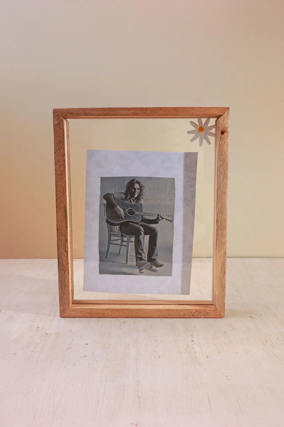 Taru Mango Wood Freestanding Double Glass Photo Frame — view 5, G Decor