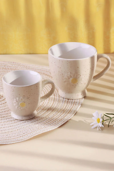 Daisy Press Hand-Painted Ceramic Tea, Coffee & Espresso Mugs
