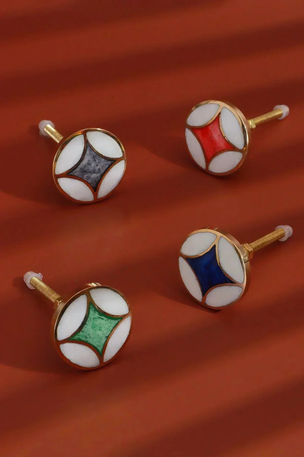 Bouton de meuble Toledo en nacre et laiton poli